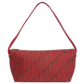 Autre Marque Pochette con monogramma rosso e marrone Rosso