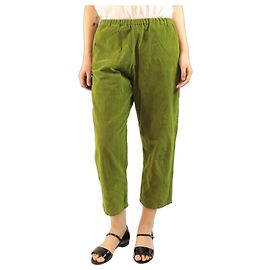 Autre Marque Grüne Cordhose mit Gummizug - Größe S Grün