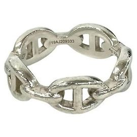 Hermès HERMES Chaine d'Ancre Enchainée PM Ring Silvery