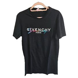 Camiseta Givenchy Paris Logo de algodón - Negra Negro
