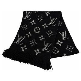 Sciarpa Logomania Shine Louis Vuitton Nero Argento