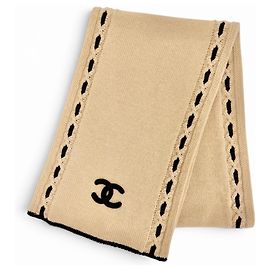 Stola in cashmere Chanel beige e nero Nero Beige