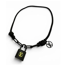 Pulseira Louis Vuitton Lockit Virgil Abloh Preto
