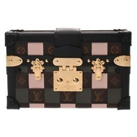 Bolso de Hombro Louis Vuitton Petite Malle Rosa Caqui