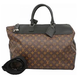 Borsa Louis Vuitton Boston Monogram Macassar Neo Greenwich Marrone Nero
