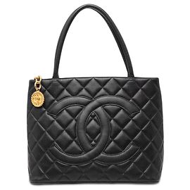 Chanel Black Caviar Medallion Tote Black