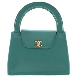 Chanel Green CC Caviar Kelly Top Handle Flap Vert