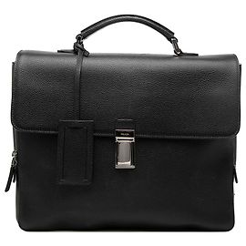 Prada Black Leather Business Bag Black