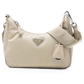 Borsa a tracolla Prada Beige Re Nylon Re Edition 2005 Beige