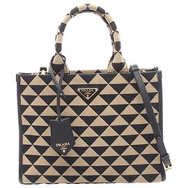 Bolsa Prada Symbole Triangolo em lona marrom pequena Marrom