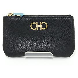 Salvatore Ferragamo Gancini Coin Case Black