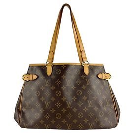 Borsa a tracolla Louis Vuitton Monogram Batignolles Horizontal Marrone Monogramma