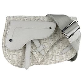 Sac Saddle Christian Dior gris clair Gris