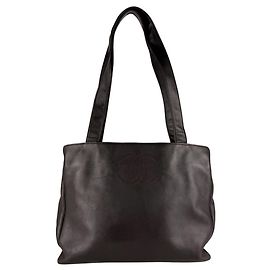 Bolsa de ombro Chanel em couro marrom Marrom