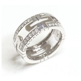 Bulgari Bvlgari Parentesi Diamond Ring in 18K White Gold Golden