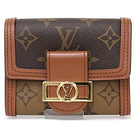 Louis Vuitton Portefeuille Dauphine Compact Tri-fold Wallet Brown Light brown