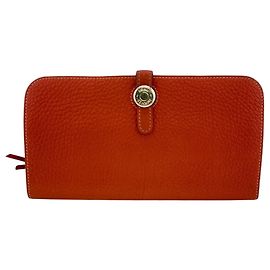 Hermès Hermes Dogon Long GM Wallet Red