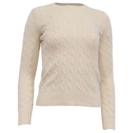 Ralph Lauren Strickpullover aus Kaschmir in Creme Weiß Roh
