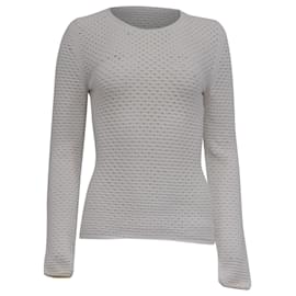 Chloé Häkelstrickpullover aus weißer Baumwolle Weiß Roh