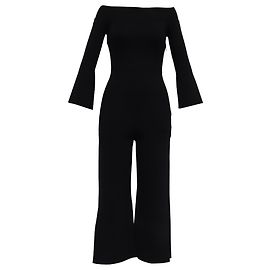 Mono de cuello barco en viscosa negra Roland Mouret Negro