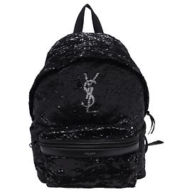 Yves Saint Laurent Saint Laurent Sequins City Backpack in Black Sequins Black