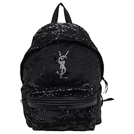 Yves Saint Laurent Saint Laurent Sequins City Rucksack in Black Sequins Schwarz