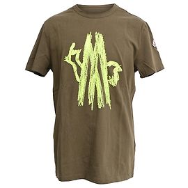 Camiseta Moncler com logo em algodão verde Verde