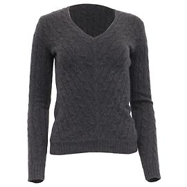 V-Ausschnitt Pullover Ralph Lauren Black Label aus Kaschmir in Anthrazitgrau Grau