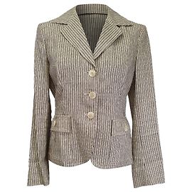 Blazer a rayas Max Mara en algodón beige Beige