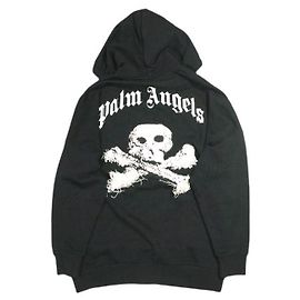 Palm Angels SKULL HOODIE Baumwoll-Kapuzenpullover Schwarz