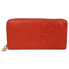 Loewe Red Calfskin Long Wallet Red