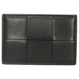 Bottega Veneta Kartenetui aus schwarzem Kalbsleder Schwarz