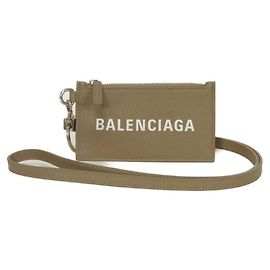 Balenciaga Grayish Leather Card Case Grey