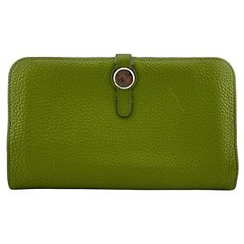 Hermès Hermes Dogon GM D-ring Bi-fold Long Wallet Green