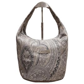 Etro Paisley Stoff Handtasche Beige Grau