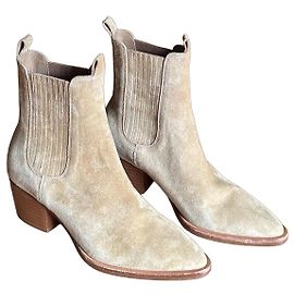 Apc A.P.C. Santiago Beige Suede Ankle Boots Beige