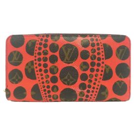 Louis Vuitton Monogram Pumpkin Dot Zippy Wallet Brown Red