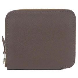 Hermès Hermes COEUR ET RUBANS Silk Bi-Fold Wallet Brown