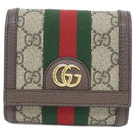 Gucci Ophidia Bi-Fold Long Wallet Brown Beige