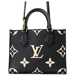 Borsa Tote Louis Vuitton Monogram Empreinte OnTheGo PM Nero Multicolore Beige