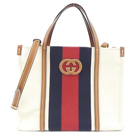 Gucci White Canvas Handbag White