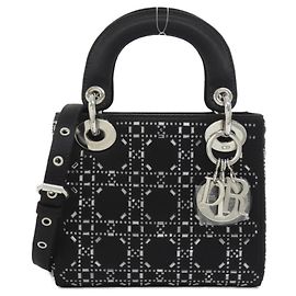 Mini borsa Christian Dior Lady Nero Bianco