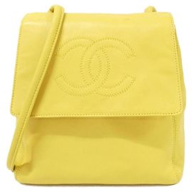 Borsa a tracolla in pelle gialla Chanel Giallo