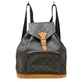 Louis Vuitton Vintage Montsouris Backpack Monogram Canvas GM Brown