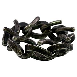 Tiffany & Co. Silver Forgelink Band Ring Silvery