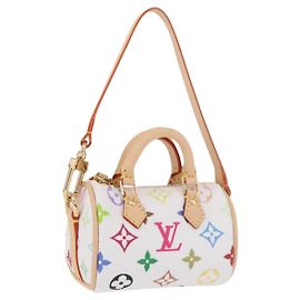 LOUIS VUITTON Chaveiro Micro Speedy Multicolor Branco M03729 LV Auth 185046SM Branco