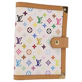 LOUIS VUITTON Monogram Multicolor Agenda PM Planner Cover R21074 Auth 184784SAM White