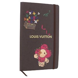 LOUIS VUITTON Monogram Vivienne Notebook MM Jane & Sticker GI1485 Auth 184901M Marrone Monogramma