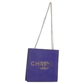 CHANEL Borsa a Spalla Hologram Line Chain Nylon Viola Argento CC Auth bs35589A Argento Porpora