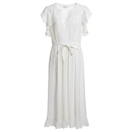 Ulla Johnson Pristine White Olga Flutter Sleeve Eyelet Midi Dress White